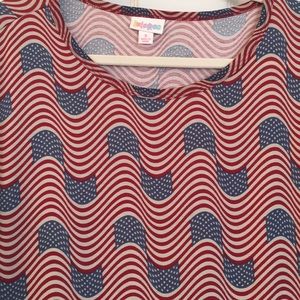 Patriotic Flag Red, White & Blue Oversized Tunic Top  Sz S-NWT